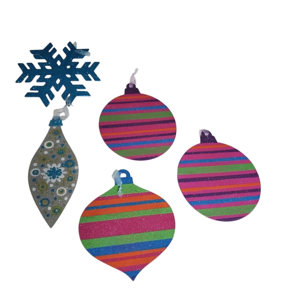 New Home Elements Glitter Decor Sign Christmas Hanging Ornament Signs - Picture 7 of 9